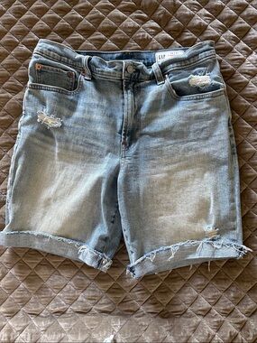 GAP Light Wash Distressed Denim Cutoff Shorts